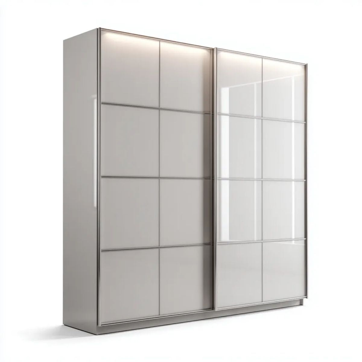 Szara szafa przesuwna z płyty laminowanej 200 × 60 × 220 cm