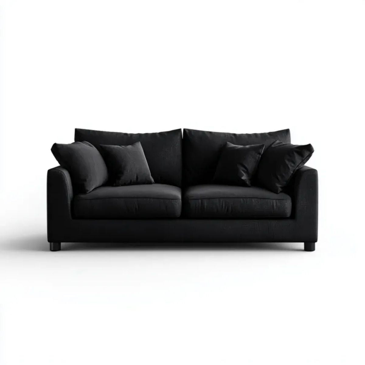 Czarna sofa dwuosobowa welurowa 180 x 90 x 85 cm