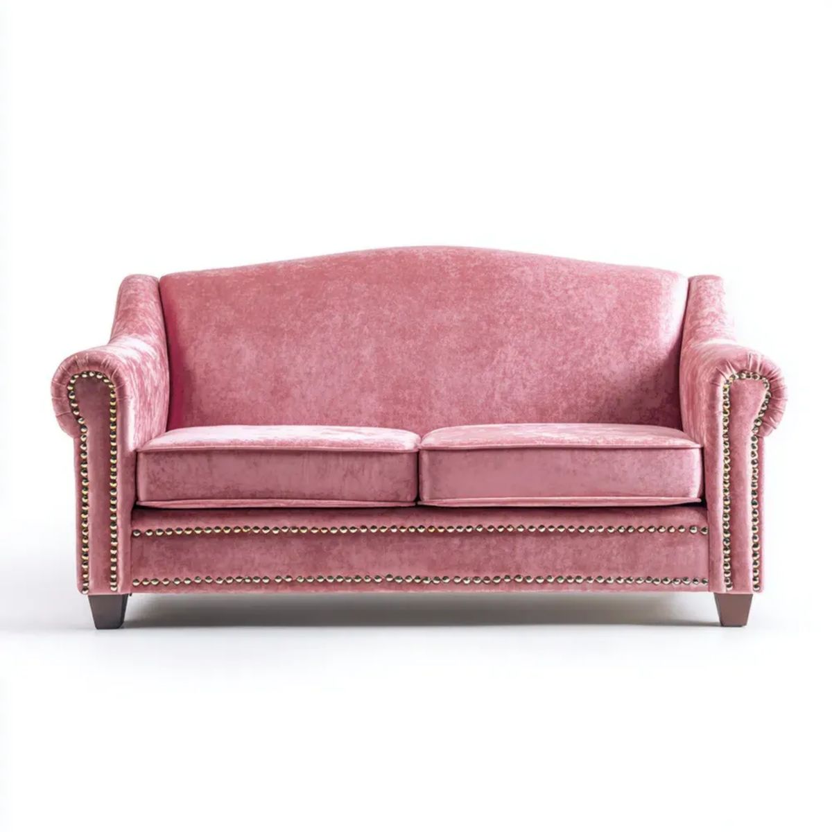 Dwuosobowa sofa różowa z aksamitu poliestrowego 170 x 85 x 75 cm