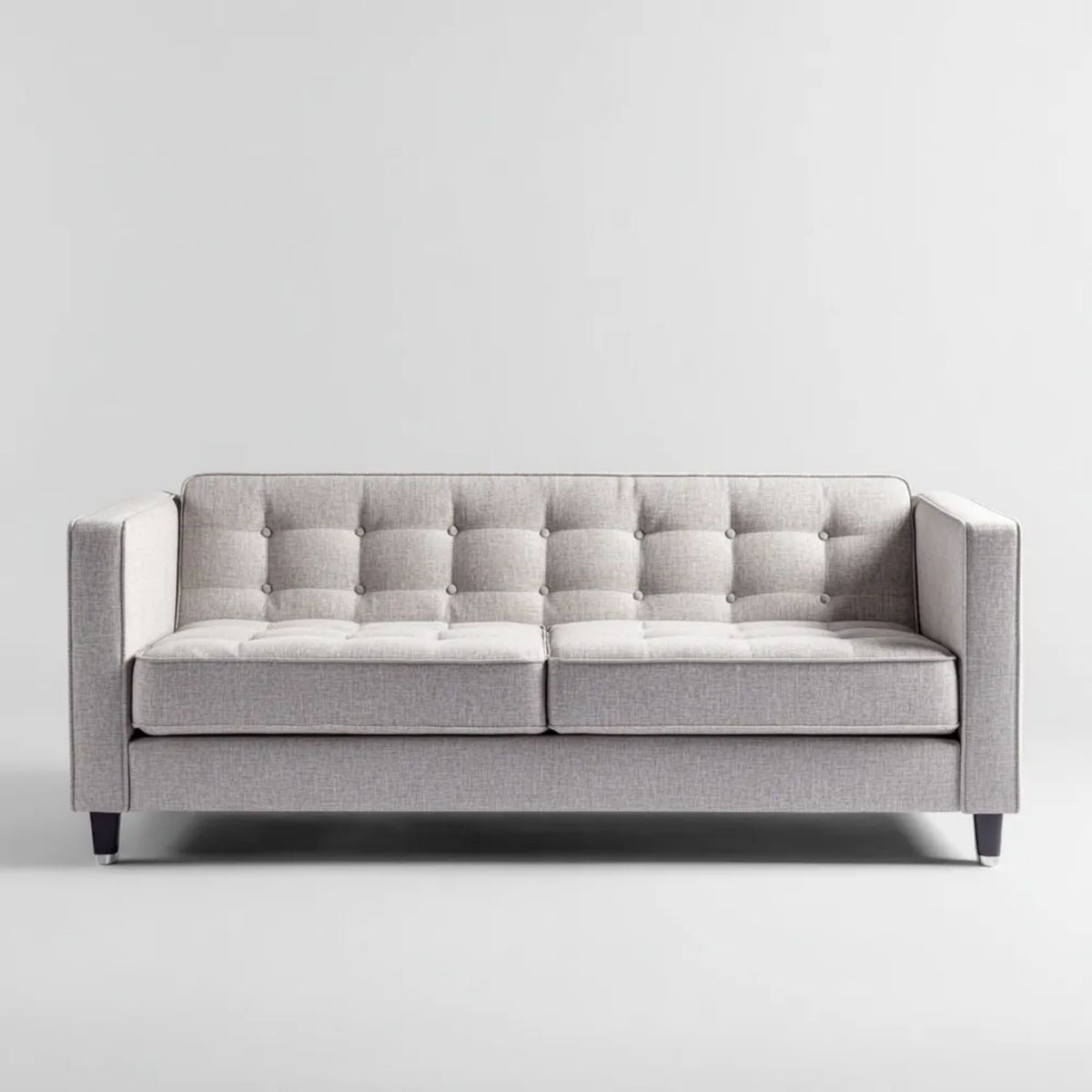 Sofa 2-osobowa szara z tapicerką poliestrową 158 × 84 × 86 cm