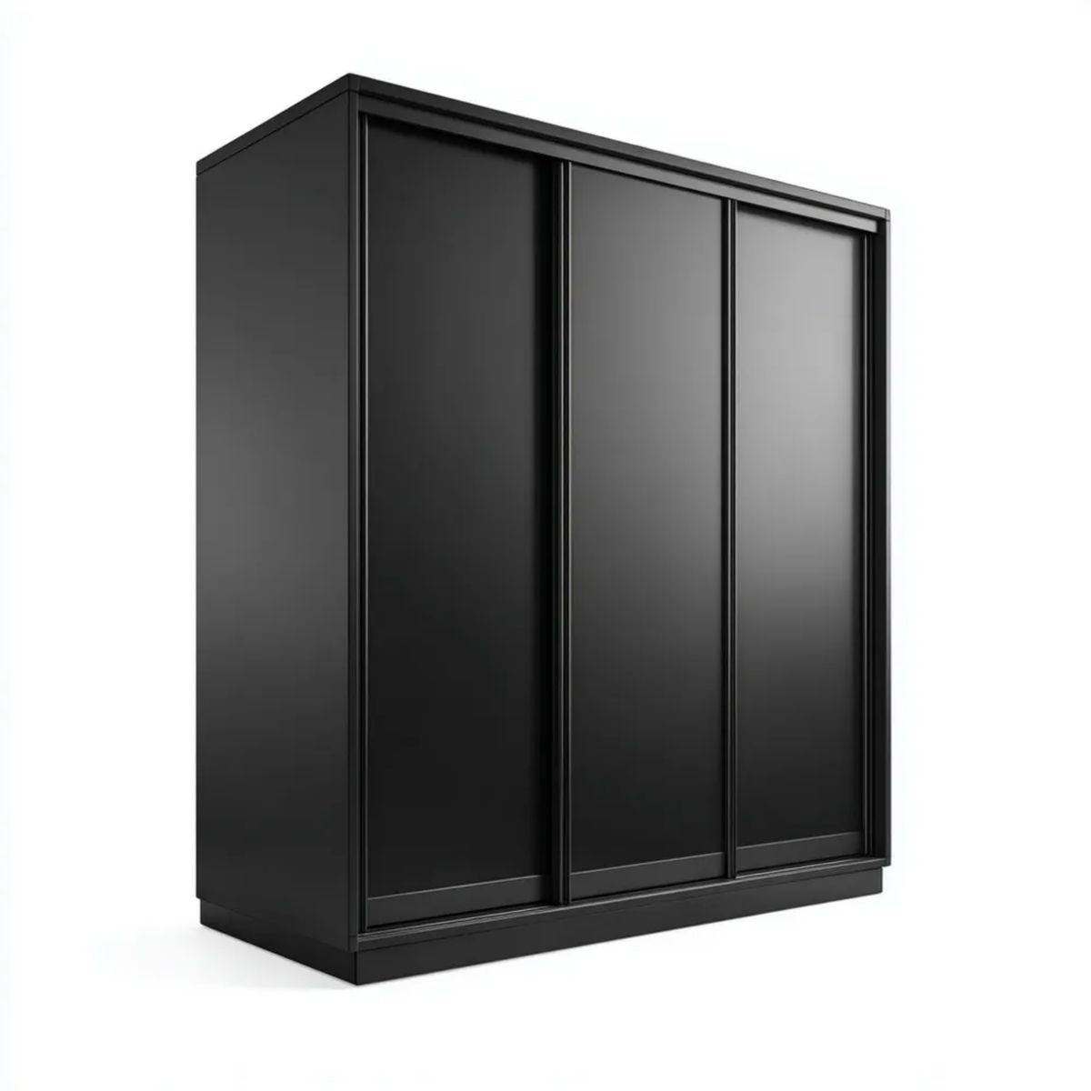 Czarna szafa przesuwna z płyty wiórowej laminowanej 180 x 60 x 200 cm, 3 drzwi