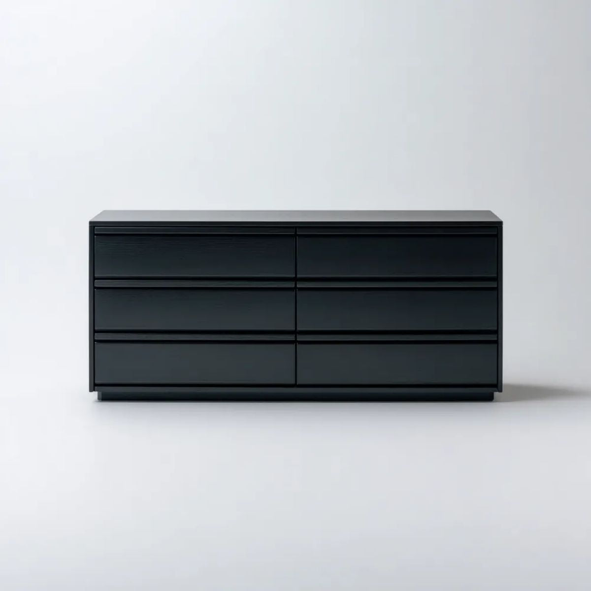 Czarna komoda 6-szufladowa z płyty MDF 160 × 40 × 75 cm