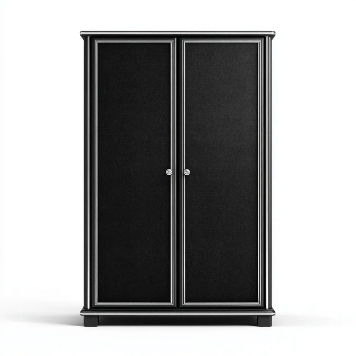 Dwudrzwiowa szafa z płyty MDF 100 x 55 x 200 cm czarno-srebrna