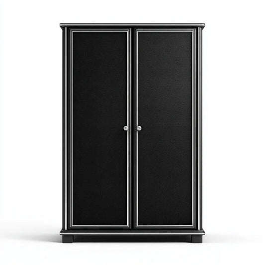 Dwudrzwiowa szafa z płyty MDF 100 x 55 x 200 cm czarno-srebrna