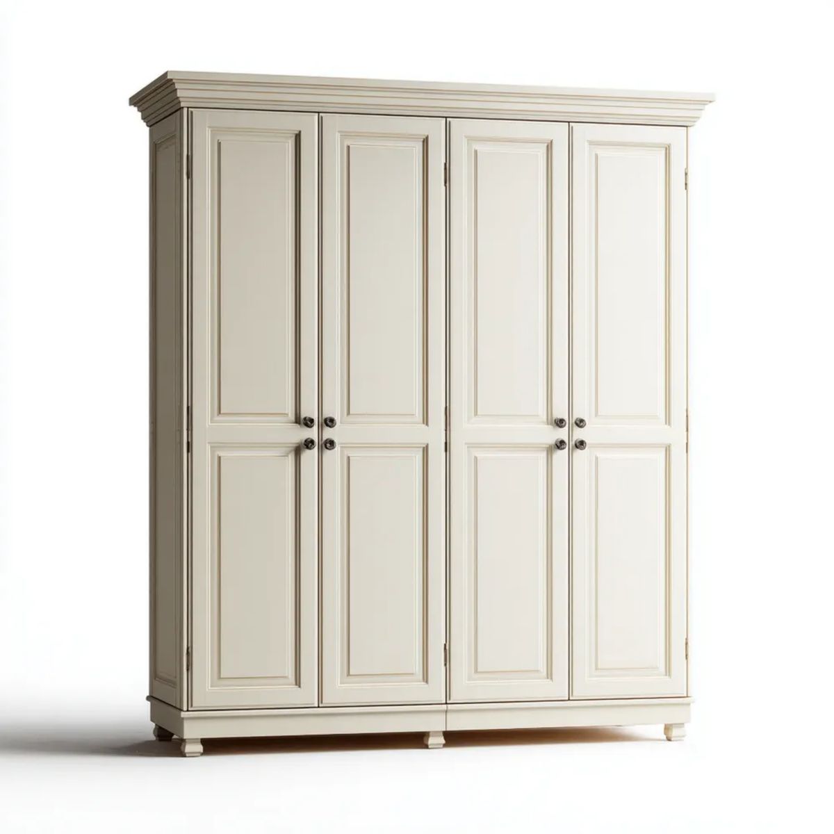 Czterodrzwiowa szafa kremowa z płyty MDF 200 x 60 x 220 cm