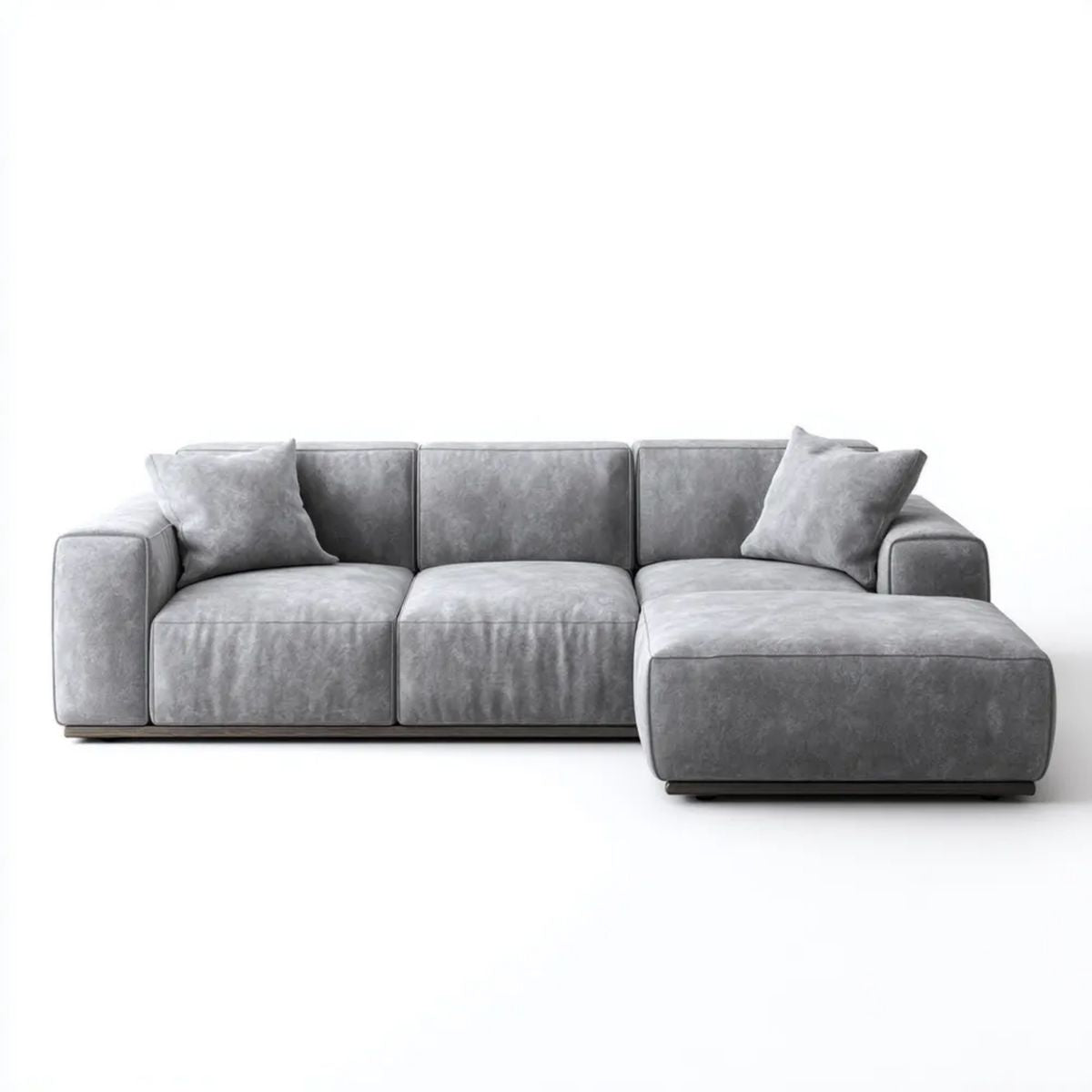 Prawostronna sofa narożna z szezlongiem z mikrofibry, szaro-czarna, 300 x 165 x 85 cm, kształt L
