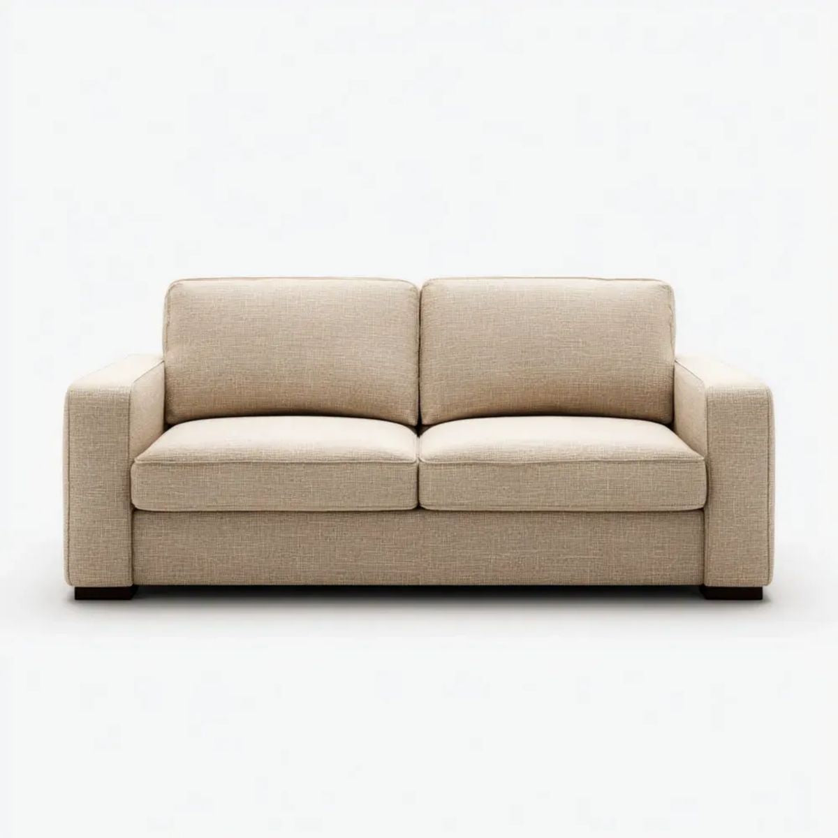 Dwuosobowa sofa tapicerowana beżowa 160 x 85 x 85 cm