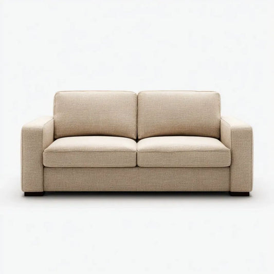Dwuosobowa sofa tapicerowana beżowa 160 x 85 x 85 cm
