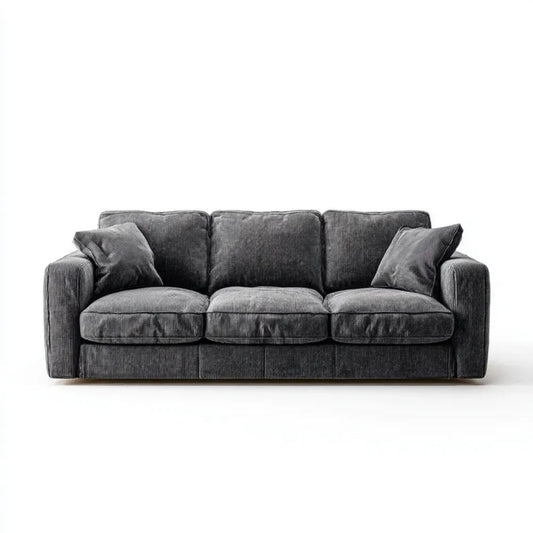 Sofa 3-osobowa ciemnoszara ze sztruksu poliestrowego 210 x 90 x 86 cm