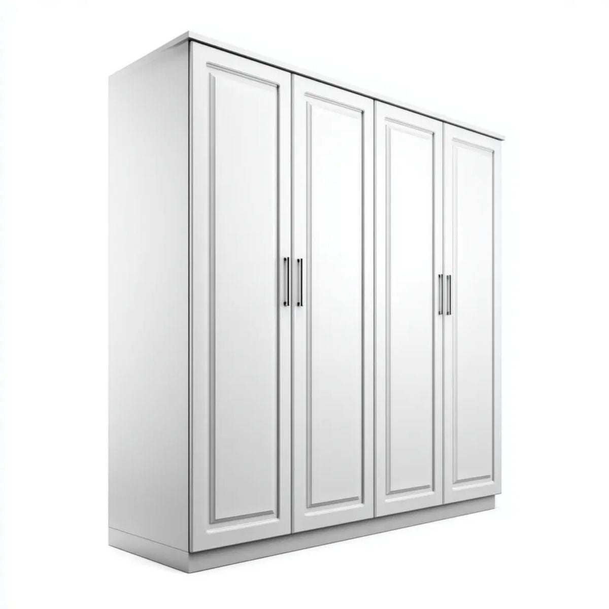 Biała czterodrzwiowa szafa z płyty MDF, 200 x 60 x 220 cm