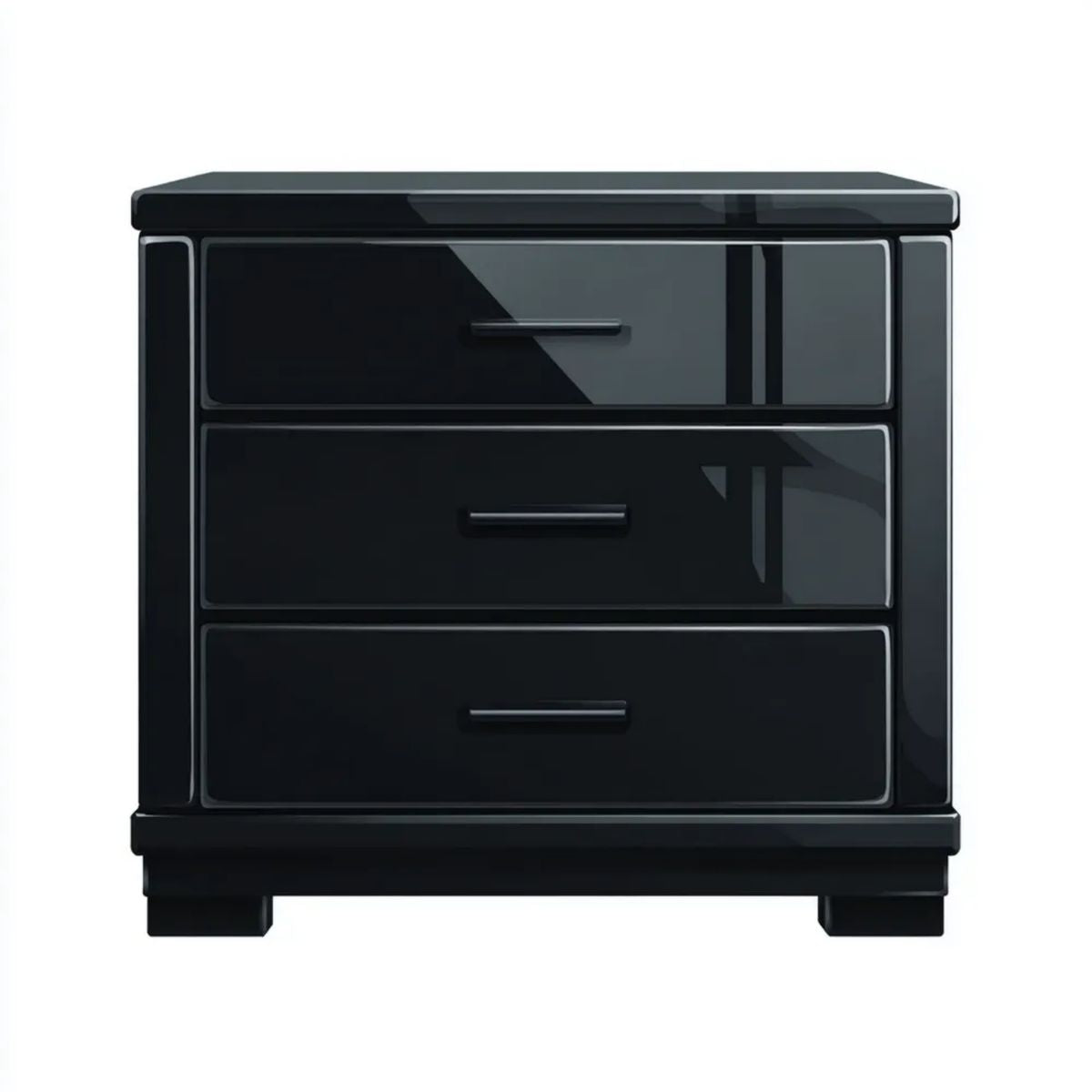 Czarna komoda z płyty MDF z 3 szufladami, 80 × 40 × 80 cm
