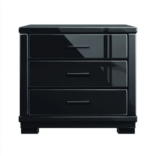 Czarna komoda z płyty MDF z 3 szufladami, 80 × 40 × 80 cm